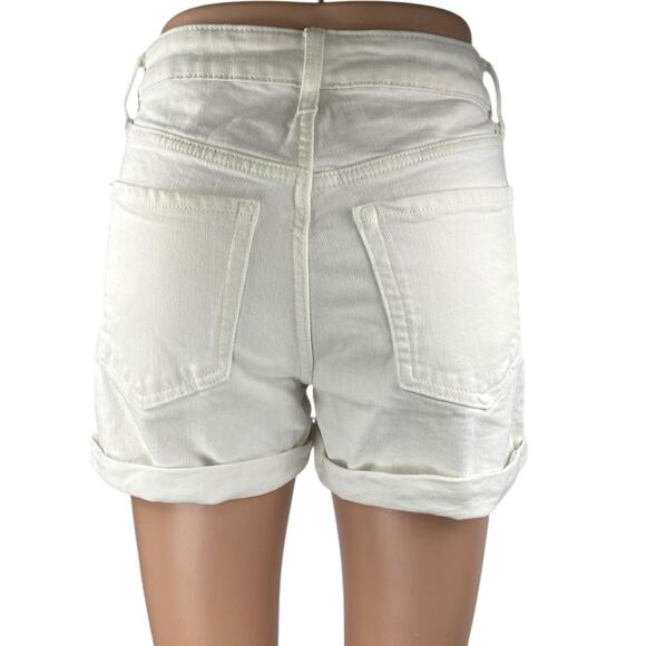 Old Navy High Rise OG Straight Women's White Cuffed Denim Jean Shorts Size 0 - Picture 3 of 5